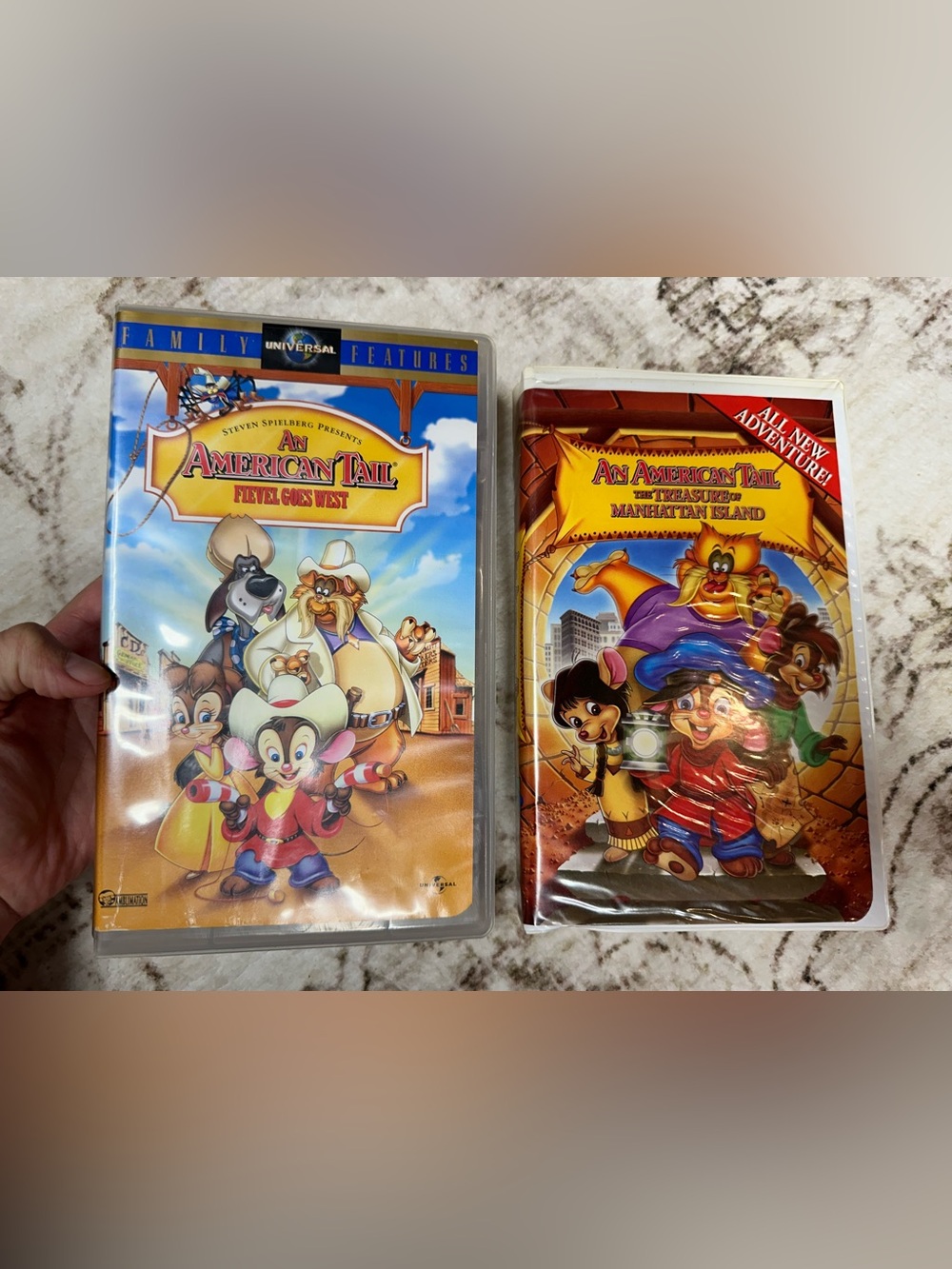 An American Tail VHS Fievel Goes West/The Treasure of Manhattan Island Clamshell